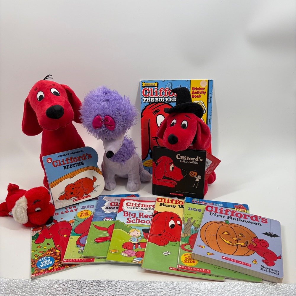 Clifford the Big Red Dog Plush and Book Lot Kohl's Cares Scholastic 12pc Set